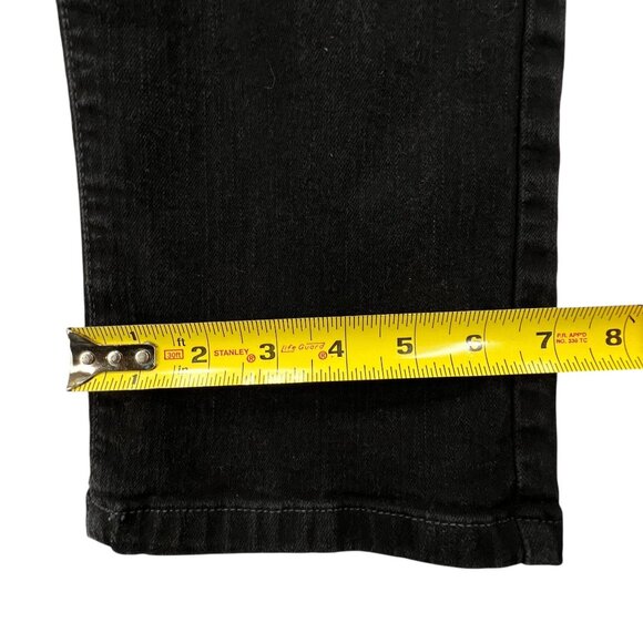 LL Bean Womens Classic Black Denim Jeans 14R Dark Wash Straight Leg Pants - Picture 11 of 14